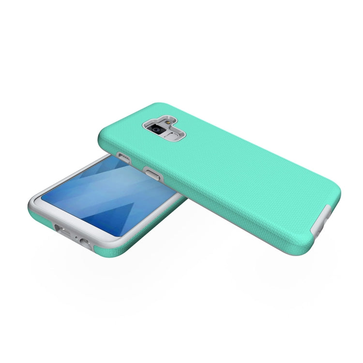 For Galaxy A8+ (2018) Anti-slip Armor Texture TPU + PC Protective Case Back Cover Shell