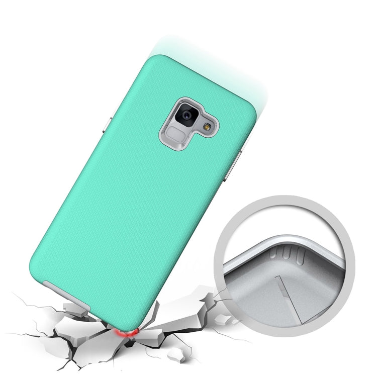 For Galaxy A8+ (2018) Anti-slip Armor Texture TPU + PC Protective Case Back Cover Shell
