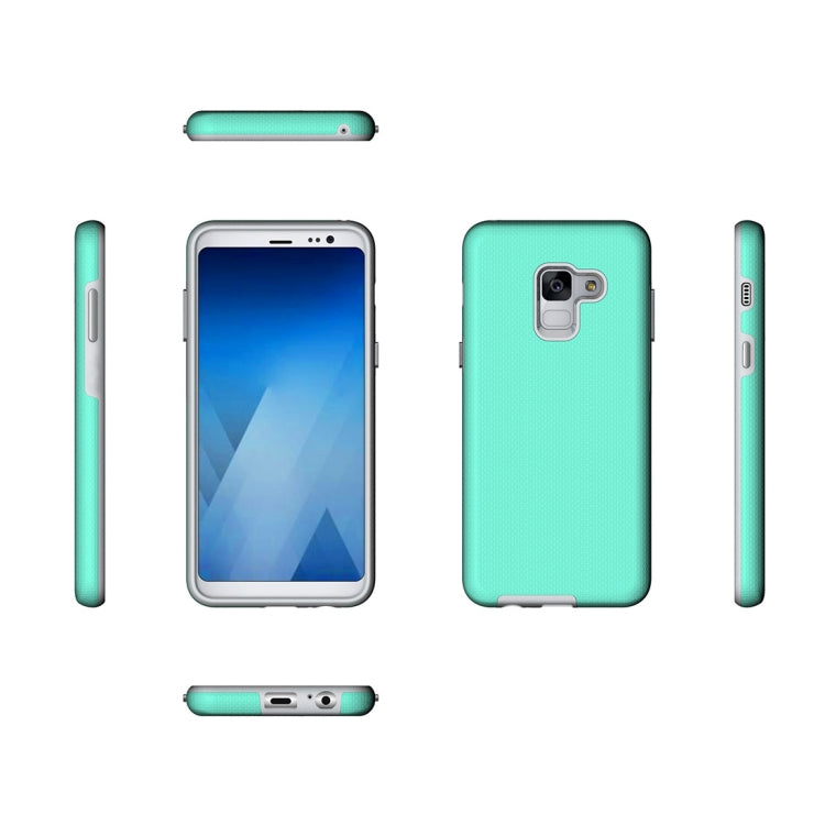 For Galaxy A8+ (2018) Anti-slip Armor Texture TPU + PC Protective Case Back Cover Shell