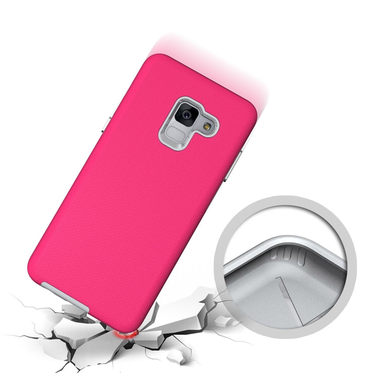 For Galaxy A8+ (2018) Anti-slip Armor Texture TPU + PC Protective Case Back Cover Shell