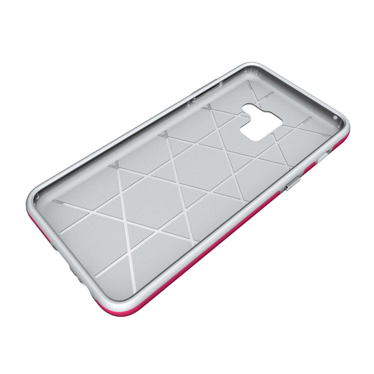 For Galaxy A8+ (2018) Anti-slip Armor Texture TPU + PC Protective Case Back Cover Shell