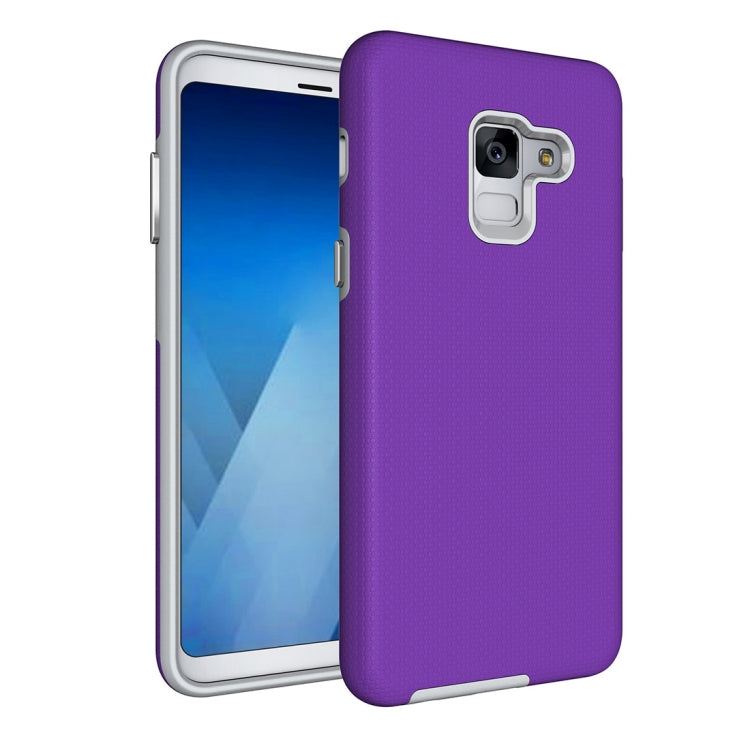 For Galaxy A8+ (2018) Anti-slip Armor Texture TPU + PC Protective Case Back Cover Shell