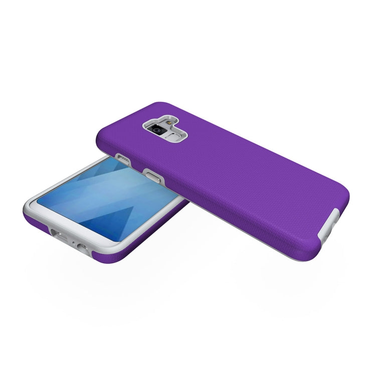 For Galaxy A8+ (2018) Anti-slip Armor Texture TPU + PC Protective Case Back Cover Shell