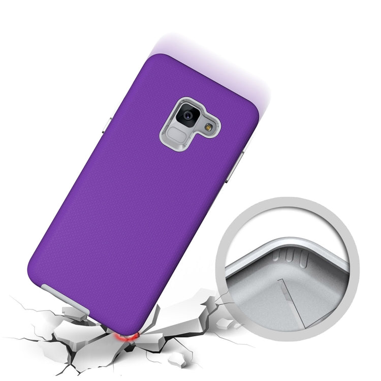 For Galaxy A8+ (2018) Anti-slip Armor Texture TPU + PC Protective Case Back Cover Shell