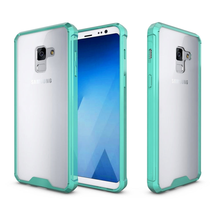 For Galaxy A8 (2018) Acrylic + TPU Shockproof Transparent Armor Protective Back Cover Case