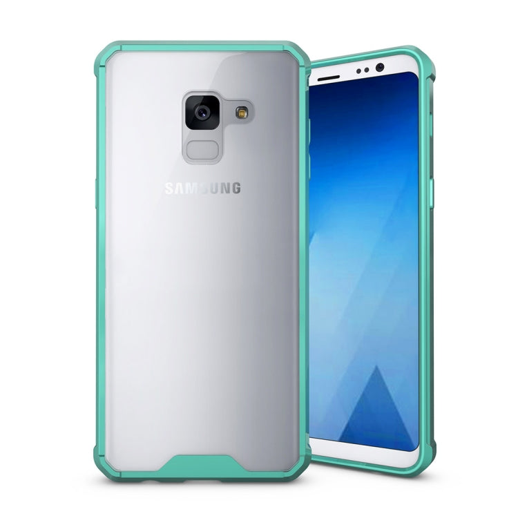 For Galaxy A8 (2018) Acrylic + TPU Shockproof Transparent Armor Protective Back Cover Case