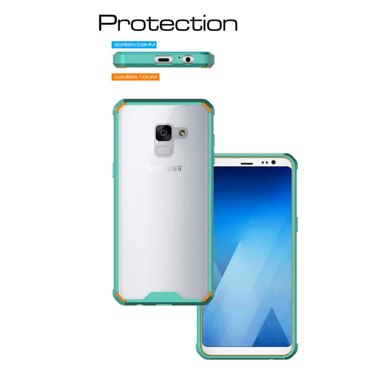 For Galaxy A8 (2018) Acrylic + TPU Shockproof Transparent Armor Protective Back Cover Case