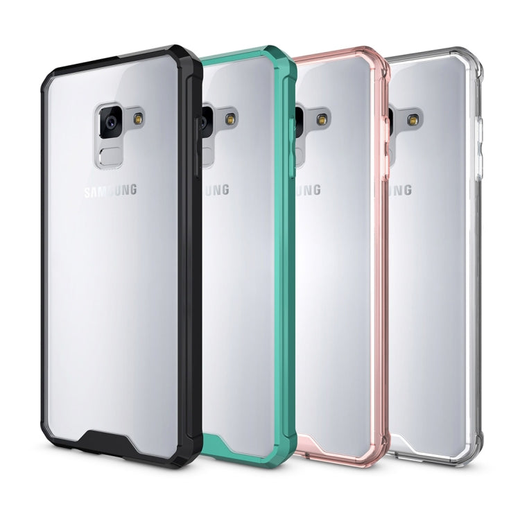 For Galaxy A8+ (2018) Acrylic + TPU Shockproof Transparent Armor Protective Back Cover Case