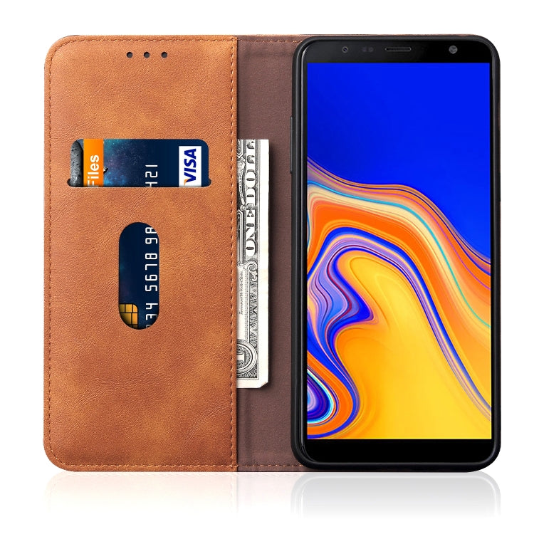 Casual Style Retro Crazy Horse Texture Horizontal Flip Leather Case for Galaxy J4+ / J4 plus / J415F, with Card Slots & Holder & Wallet