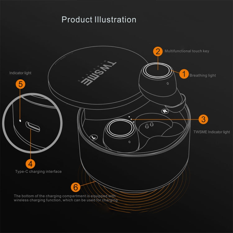 V6 Bluetooth Earphone TWS Wireless Headset Bluetooth 5.0 Handsfree Sport Earphones with Charging Box