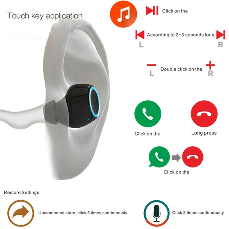 V7 Bluetooth Earphone TWS Wireless Headset Bluetooth 5.0 Handsfree Sport Earphones with Charging Box