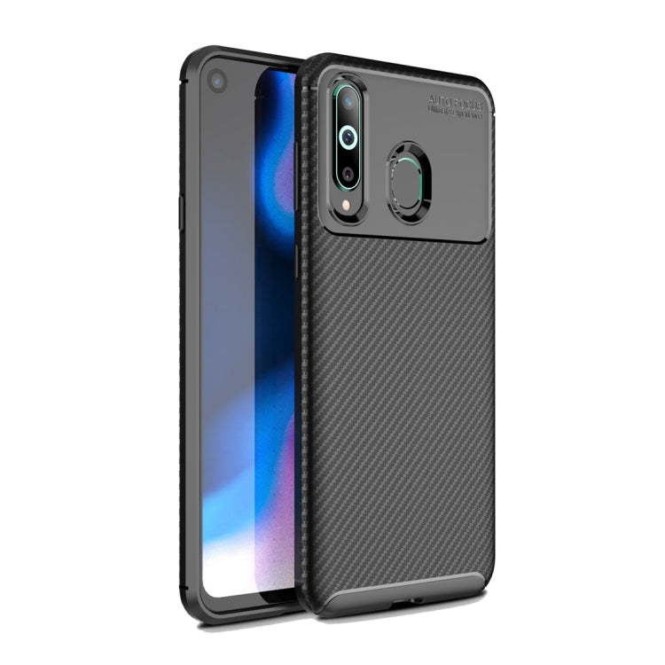 Carbon Fiber Texture Shockproof TPU Case for Galaxy A8s (Black)