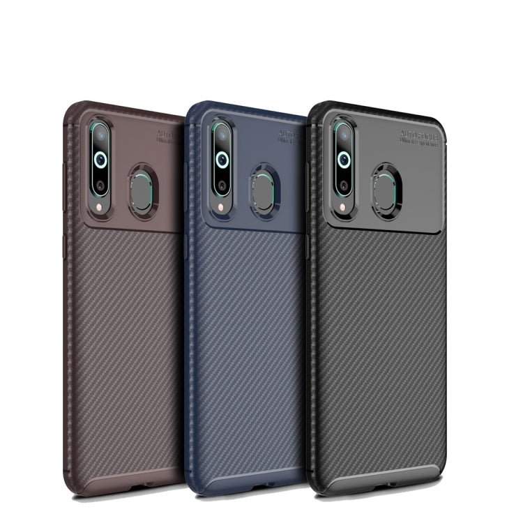 Carbon Fiber Texture Shockproof TPU Case for Galaxy A8s (Black)