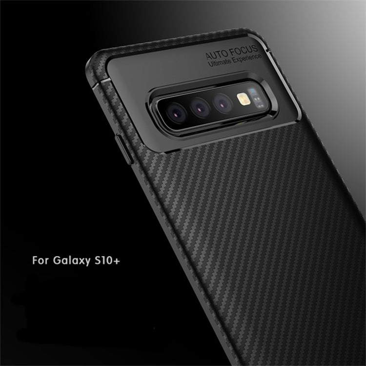 Carbon Fiber Texture Shockproof TPU Case for Galaxy S10+