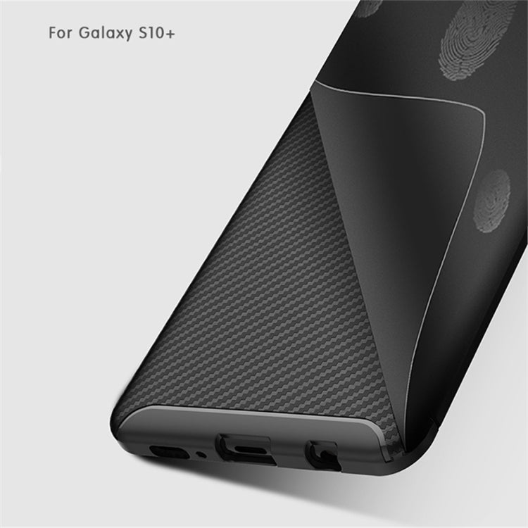 Carbon Fiber Texture Shockproof TPU Case for Galaxy S10+