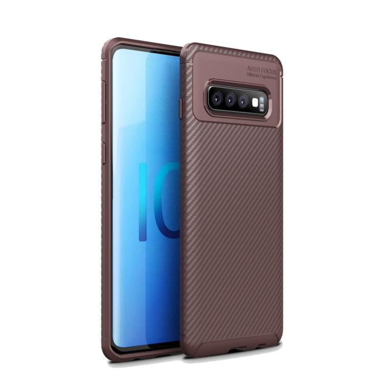 Carbon Fiber Texture Shockproof TPU Case for Galaxy S10+