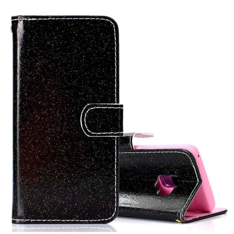Glitter Powder Horizontal Flip Leather Case for Galaxy S9, with Card Slots & Wallet & Photo Frame & Sling