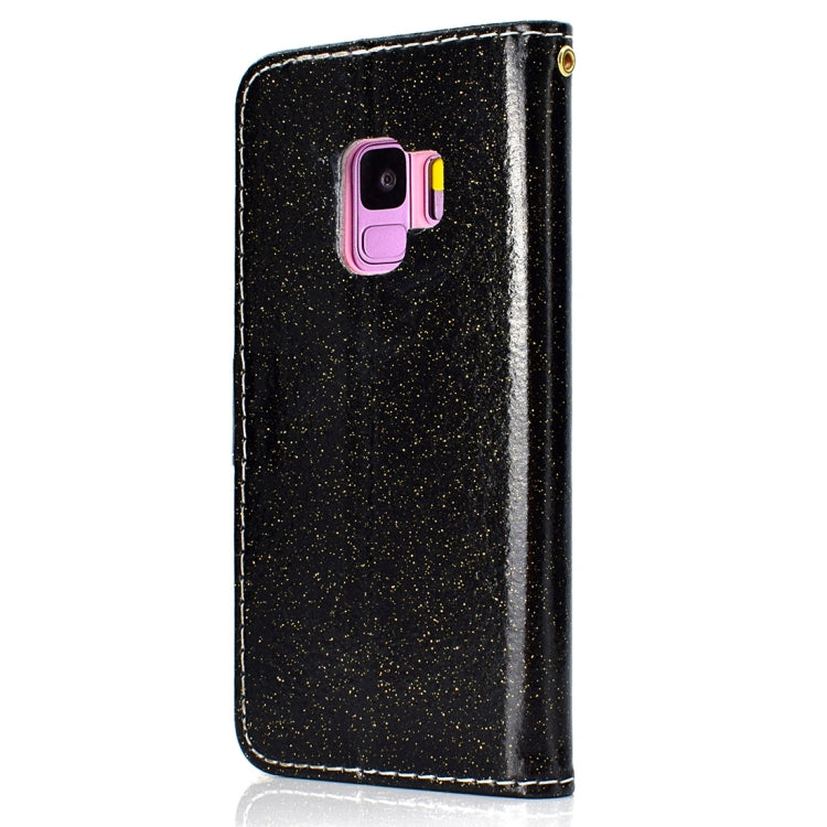 Glitter Powder Horizontal Flip Leather Case for Galaxy S9, with Card Slots & Wallet & Photo Frame & Sling