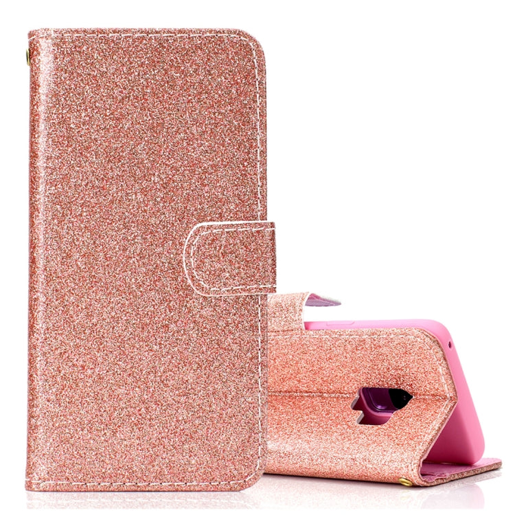 Glitter Powder Horizontal Flip Leather Case for Galaxy S9, with Card Slots & Wallet & Photo Frame & Sling