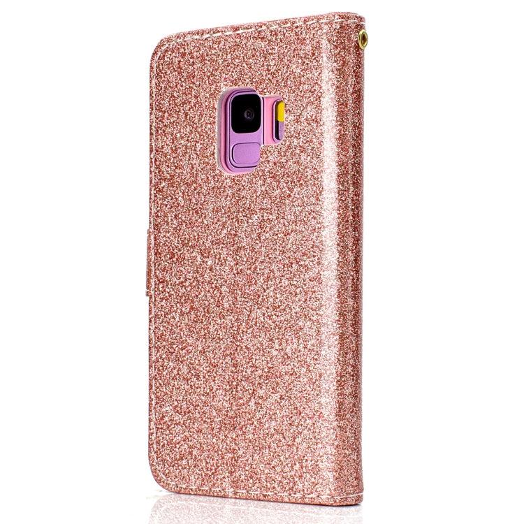 Glitter Powder Horizontal Flip Leather Case for Galaxy S9, with Card Slots & Wallet & Photo Frame & Sling