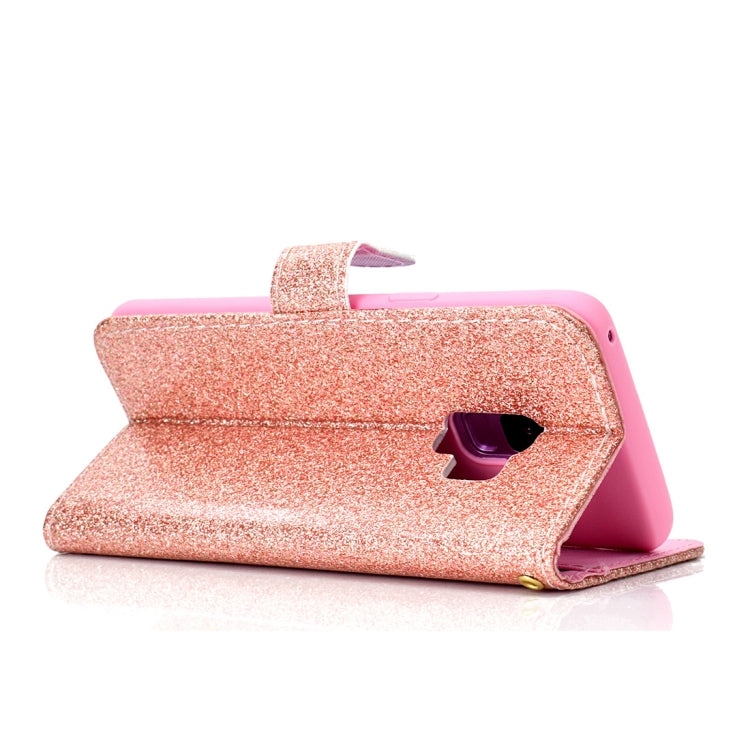 Glitter Powder Horizontal Flip Leather Case for Galaxy S9, with Card Slots & Wallet & Photo Frame & Sling