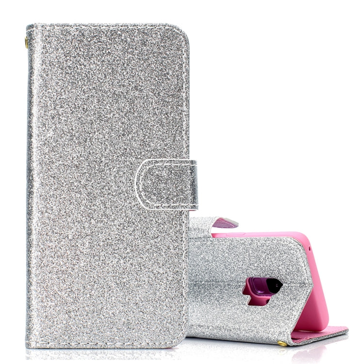 Glitter Powder Horizontal Flip Leather Case for Galaxy S9, with Card Slots & Wallet & Photo Frame & Sling