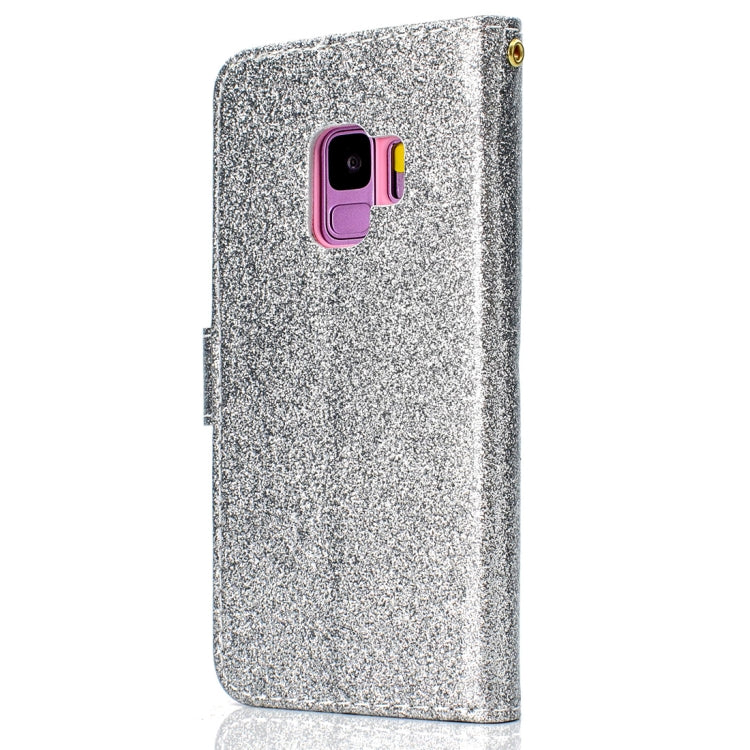 Glitter Powder Horizontal Flip Leather Case for Galaxy S9, with Card Slots & Wallet & Photo Frame & Sling