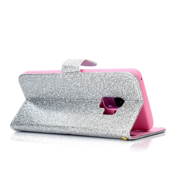 Glitter Powder Horizontal Flip Leather Case for Galaxy S9, with Card Slots & Wallet & Photo Frame & Sling