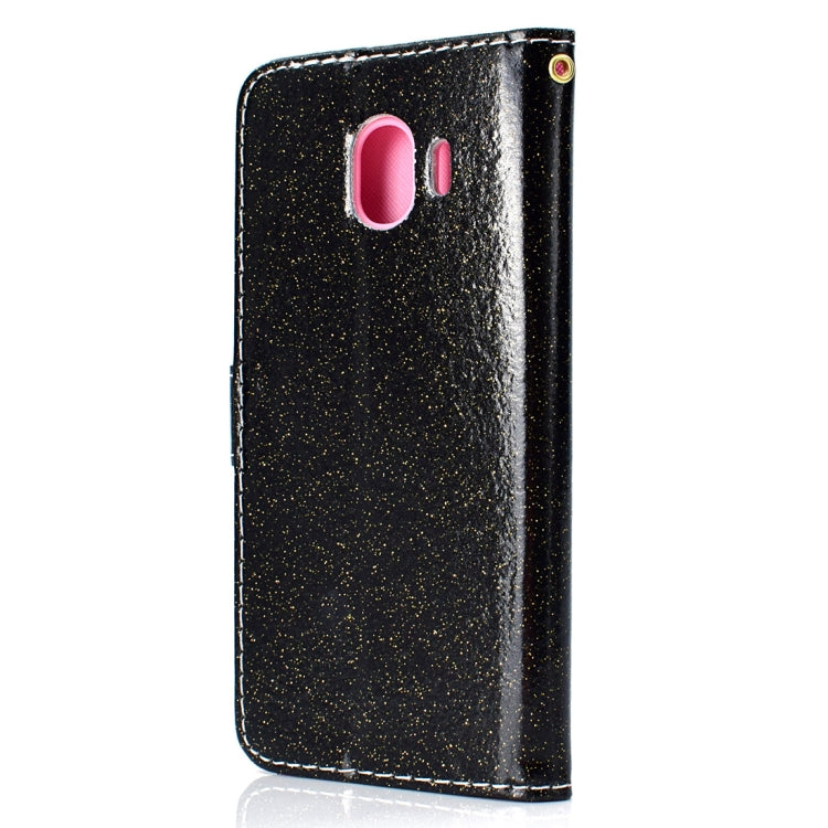 Glitter Powder Horizontal Flip Leather Case for Galaxy J4 (2018) (EU Version), with Card Slots & Wallet & Photo Frame & Sling