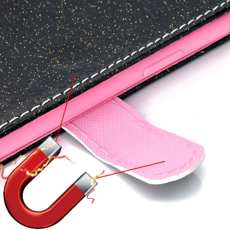 Glitter Powder Horizontal Flip Leather Case for Galaxy J4 (2018) (EU Version), with Card Slots & Wallet & Photo Frame & Sling