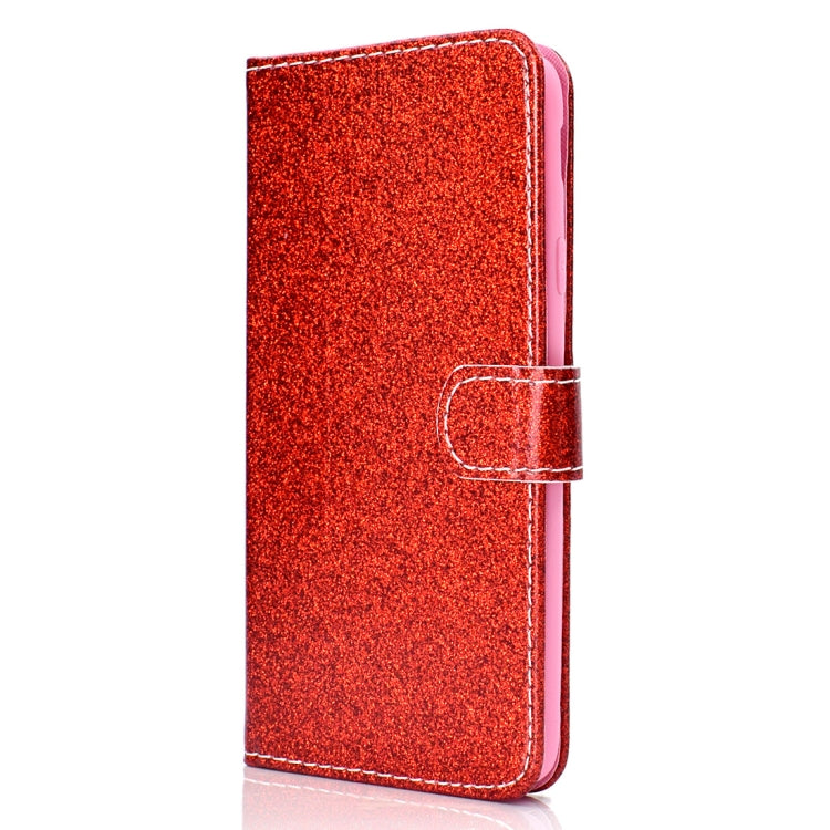 Glitter Powder Horizontal Flip Leather Case for Galaxy J4 (2018) (EU Version), with Card Slots & Wallet & Photo Frame & Sling