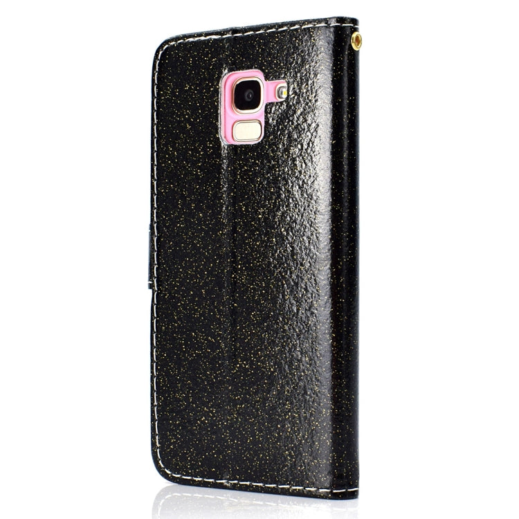 Glitter Powder Horizontal Flip Leather Case for Galaxy J6 (2018) (EU Version), with Card Slots & Wallet & Photo Frame & Sling