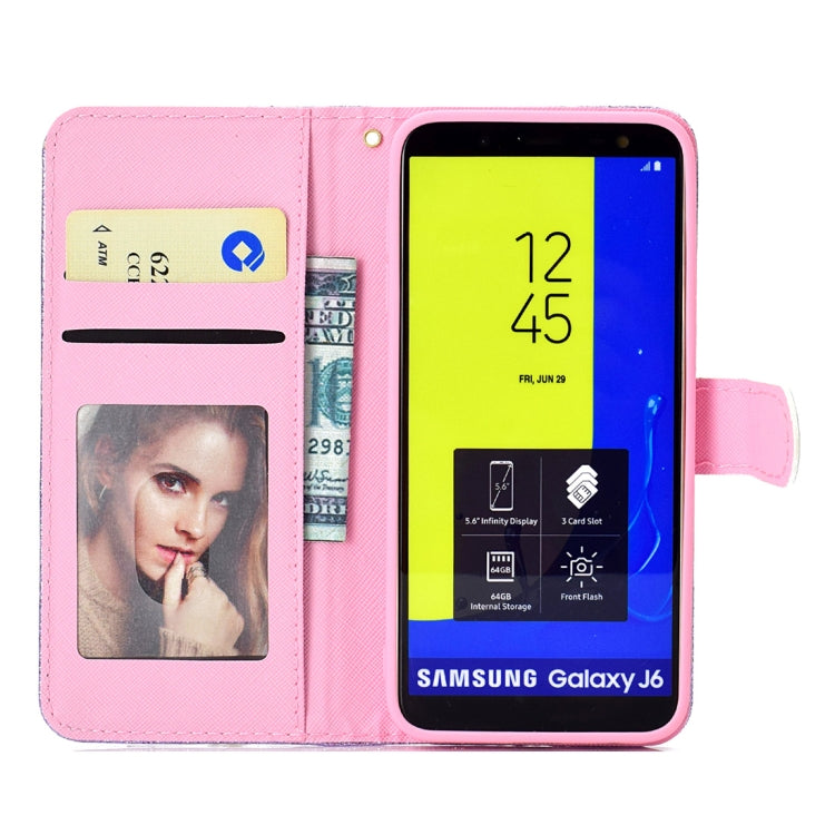Glitter Powder Horizontal Flip Leather Case for Galaxy J6 (2018) (EU Version), with Card Slots & Wallet & Photo Frame & Sling