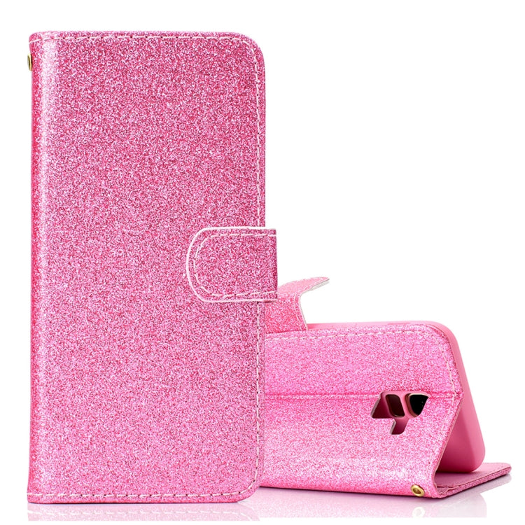 Glitter Powder Horizontal Flip Leather Case for Galaxy J6 (2018) (EU Version), with Card Slots & Wallet & Photo Frame & Sling