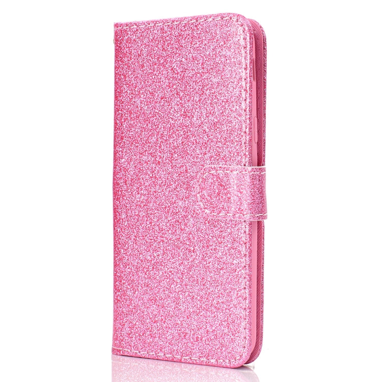 Glitter Powder Horizontal Flip Leather Case for Galaxy J6 (2018) (EU Version), with Card Slots & Wallet & Photo Frame & Sling