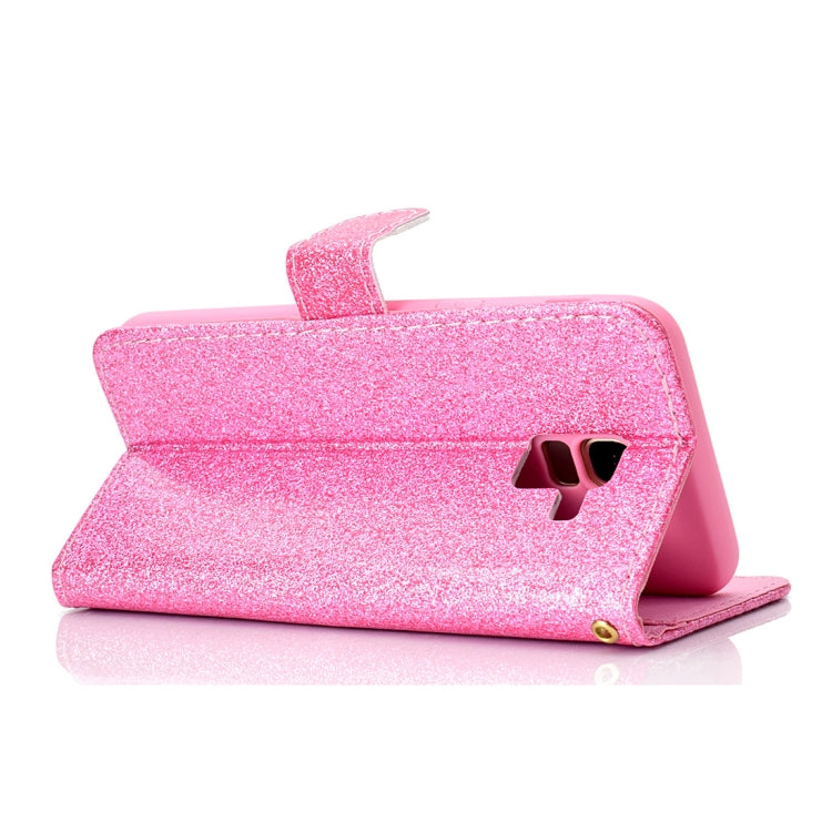 Glitter Powder Horizontal Flip Leather Case for Galaxy J6 (2018) (EU Version), with Card Slots & Wallet & Photo Frame & Sling