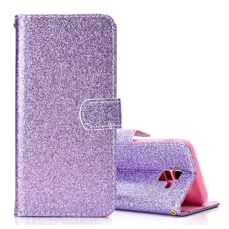 Glitter Powder Horizontal Flip Leather Case for Galaxy J6 (2018) (EU Version), with Card Slots & Wallet & Photo Frame & Sling