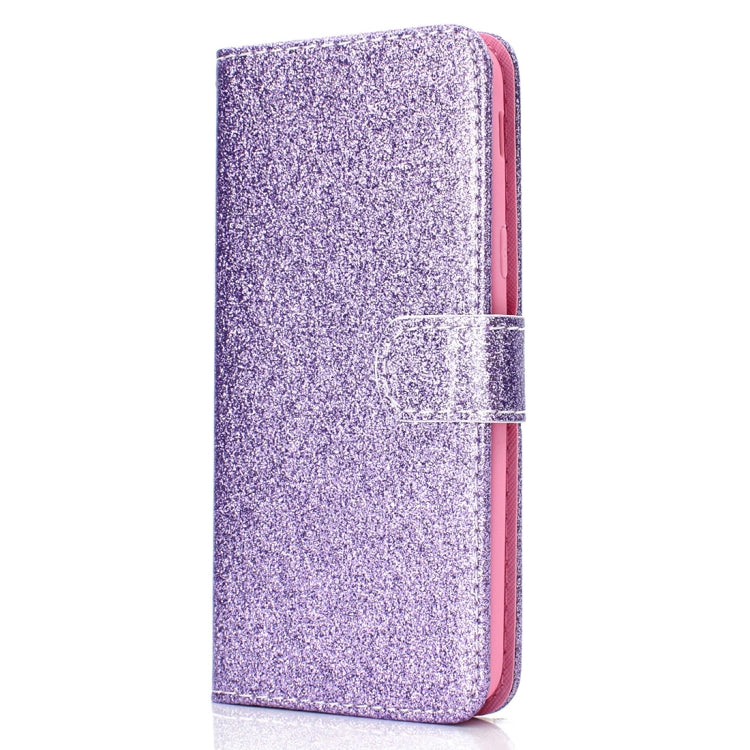 Glitter Powder Horizontal Flip Leather Case for Galaxy J6 (2018) (EU Version), with Card Slots & Wallet & Photo Frame & Sling
