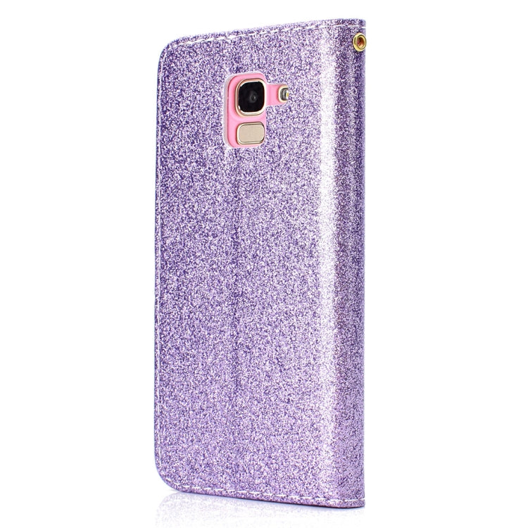 Glitter Powder Horizontal Flip Leather Case for Galaxy J6 (2018) (EU Version), with Card Slots & Wallet & Photo Frame & Sling