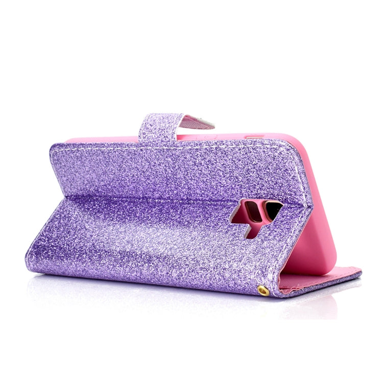 Glitter Powder Horizontal Flip Leather Case for Galaxy J6 (2018) (EU Version), with Card Slots & Wallet & Photo Frame & Sling