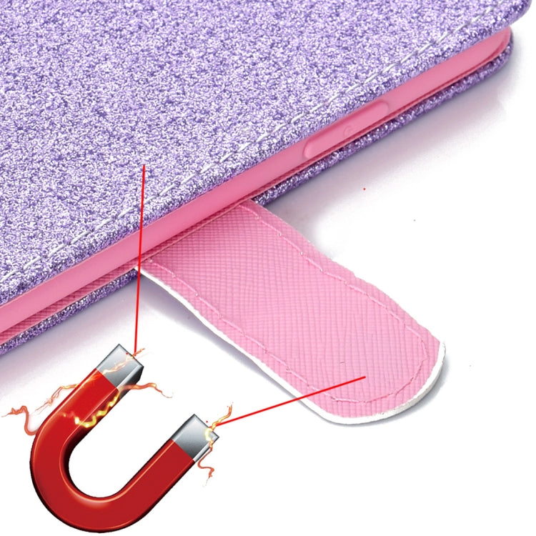 Glitter Powder Horizontal Flip Leather Case for Galaxy J6 (2018) (EU Version), with Card Slots & Wallet & Photo Frame & Sling