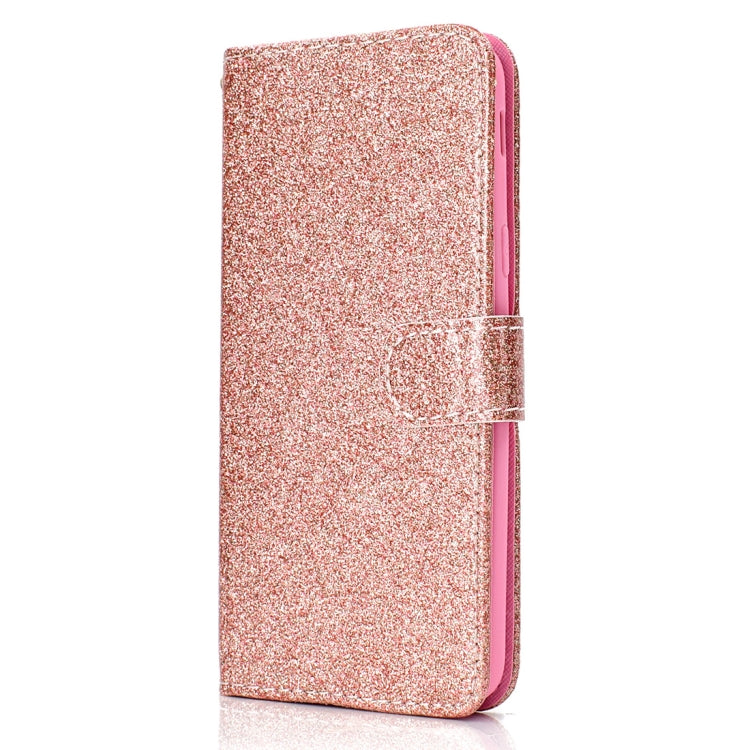 Glitter Powder Horizontal Flip Leather Case for Galaxy J6 (2018) (EU Version), with Card Slots & Wallet & Photo Frame & Sling