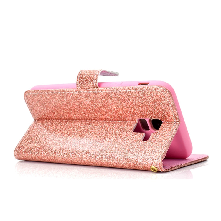Glitter Powder Horizontal Flip Leather Case for Galaxy J6 (2018) (EU Version), with Card Slots & Wallet & Photo Frame & Sling