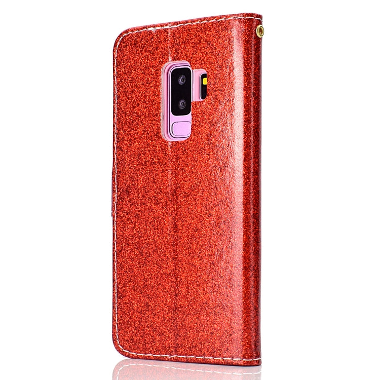 Glitter Powder Horizontal Flip Leather Case for Galaxy S9+, with Card Slots & Wallet & Photo Frame & Sling