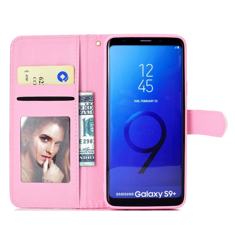 Glitter Powder Horizontal Flip Leather Case for Galaxy S9+, with Card Slots & Wallet & Photo Frame & Sling