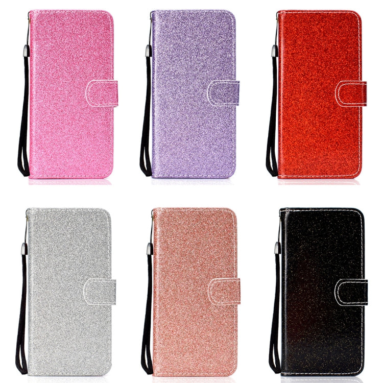 Glitter Powder Horizontal Flip Leather Case for Galaxy S9+, with Card Slots & Wallet & Photo Frame & Sling
