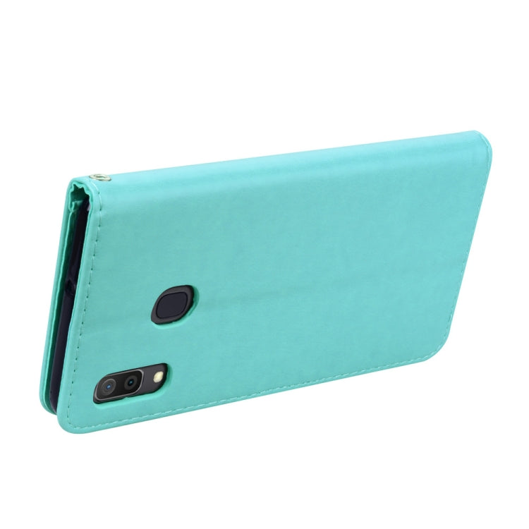 Rose Embossed Horizontal Flip PU Leather Case for Galaxy A30 / A20, with Holder & Card Slots & Wallet