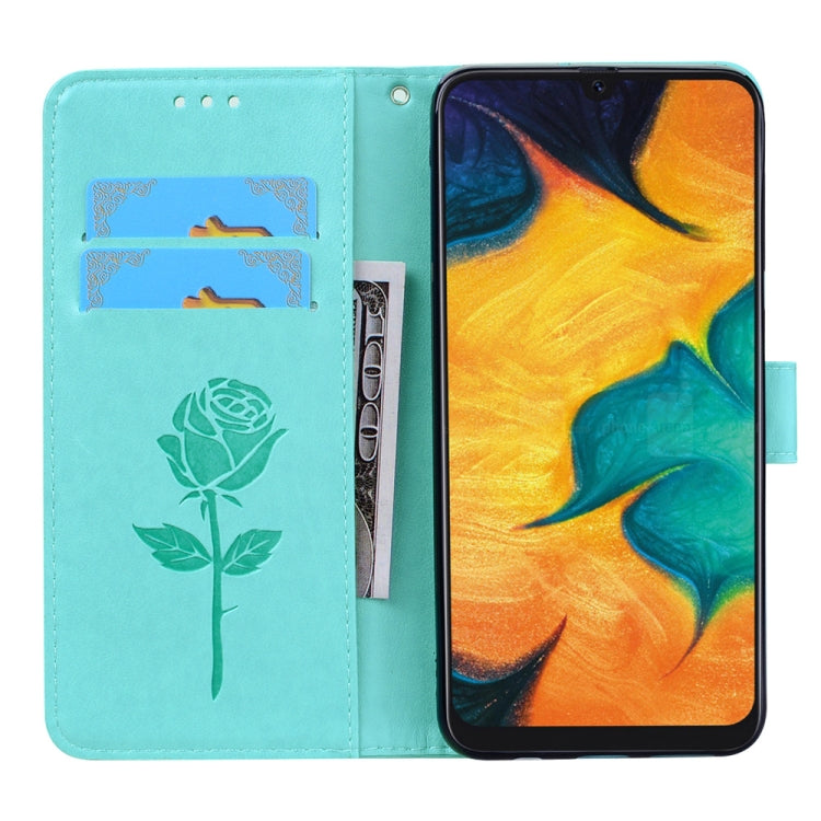 Rose Embossed Horizontal Flip PU Leather Case for Galaxy A30 / A20, with Holder & Card Slots & Wallet