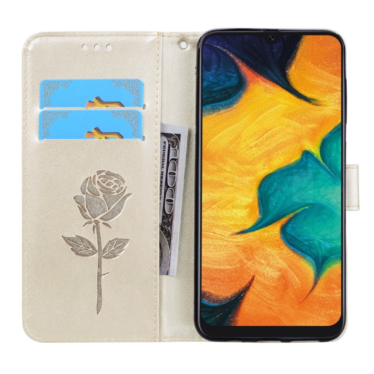 Rose Embossed Horizontal Flip PU Leather Case for Galaxy A30 / A20, with Holder & Card Slots & Wallet