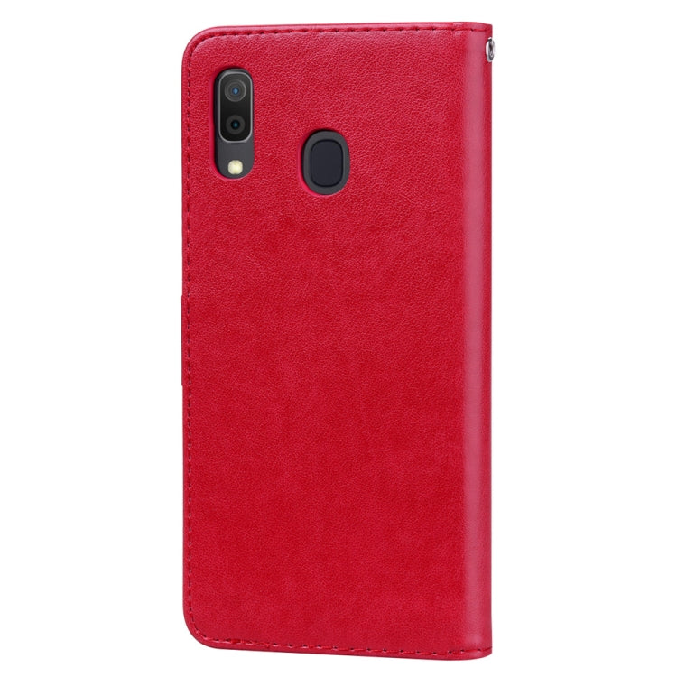 Rose Embossed Horizontal Flip PU Leather Case for Galaxy A30 / A20, with Holder & Card Slots & Wallet